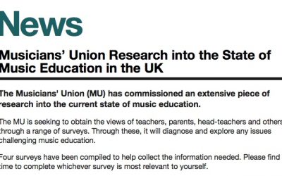 Please help UCan Play and the Musicians’ Union explore what music education looks like today