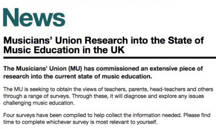 Please help UCan Play and the Musicians’ Union explore what music education looks like today