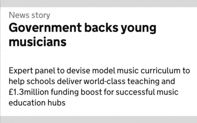 An open letter to the DfE regarding their proposals for a model music curriculum