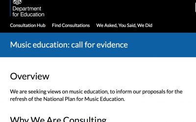 Please tell the Department for education what you think about music education in the uk today